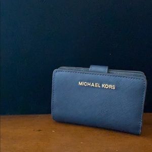 Navy Blue hard leather Michael Kors wallet